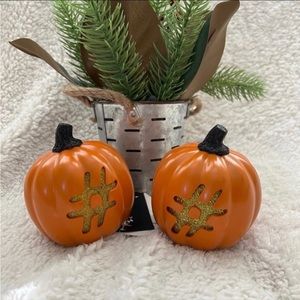 2 Light Up Small Pumpkins